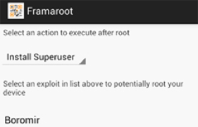 Framaroot app interface